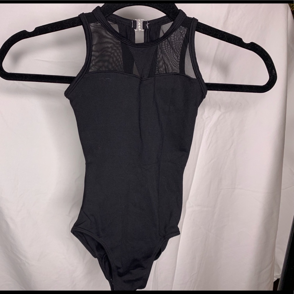 Black mesh leotard